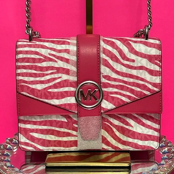 Michael Kors Pink Zebra Crossbody Bag - Picture 1 of 16